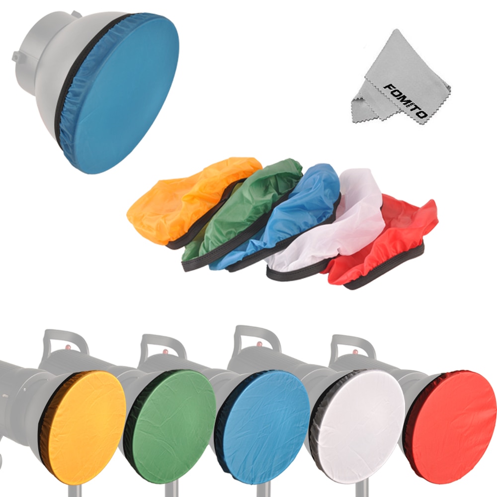 Diffuseur Fomito 5 couleurs pour Studio Flash 7 ''couvercle de lampe Standard