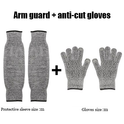 Anti-cut arm shield glass wrist guard outdoor protective equipment hand elbow anti-scratch wood worker protective sleeve: white