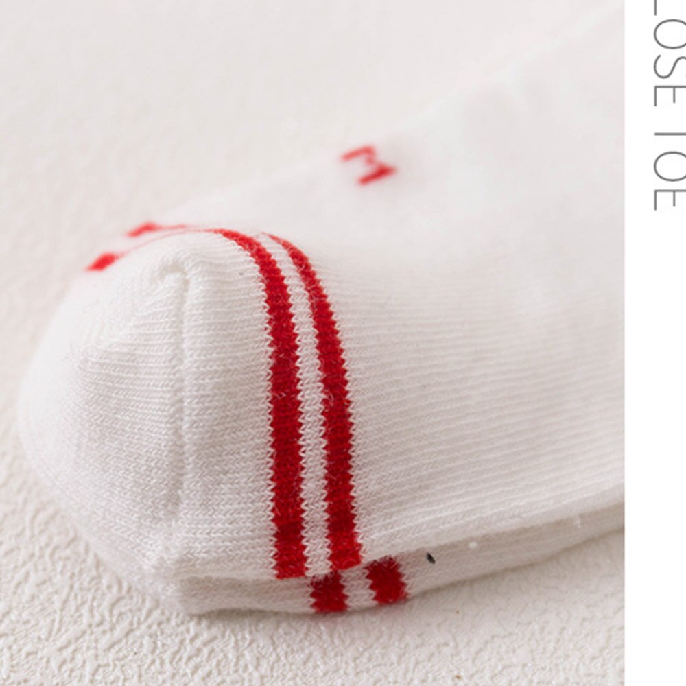 Qxmy Xxx Jongens Meisjes Sport Sokken Brief Gedrukt Mode Zachte Streep Kinderen Herfst Winter Ademend Katoen Warm Baby Kids