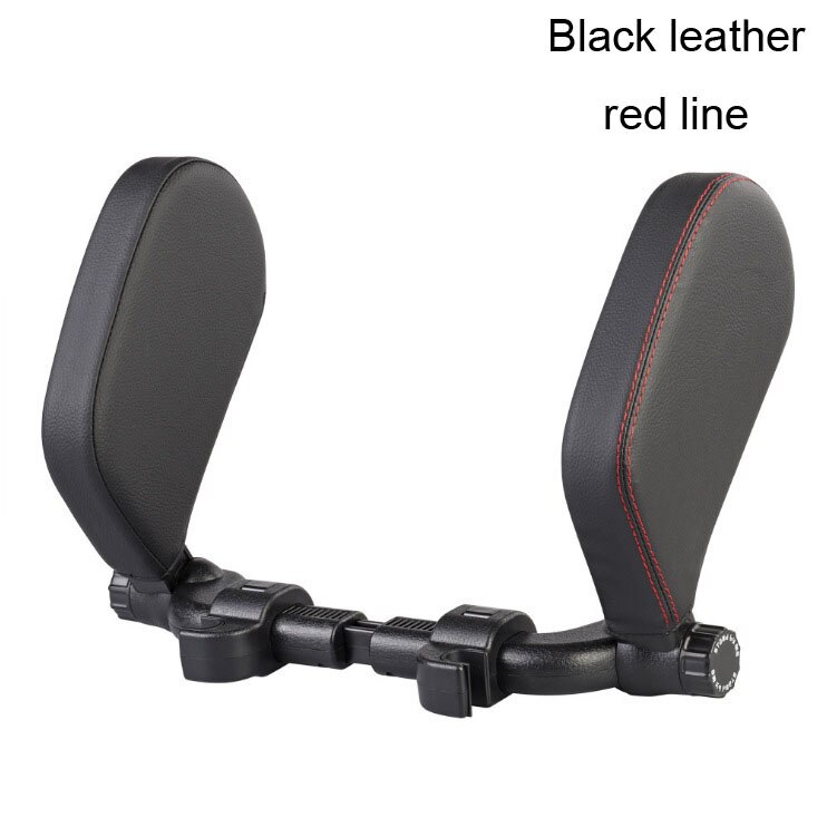 Auto Hoofdsteun Kussen Reizen Rest Nekkussen Ondersteuning Oplossing Voor Kinderen Kussen En Volwassenen Auto Seat Hoofd Kussen Auto kussen: black red PU