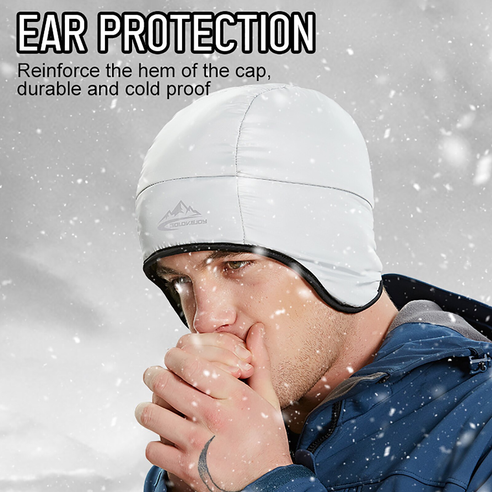 Män kvinnor utomhus vintermössa tjock fleece varm vattentät vindtät cykling skridskoåkning skidåkning mössa cykelhjälm innermössa
