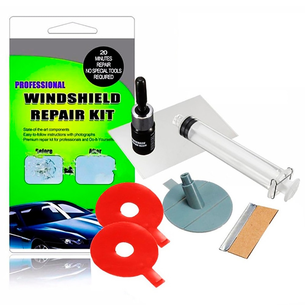 Set for repair of chips and cracks auto glass windshield repair kit, removal of cracks on glass, repair of auto glass with your own hands