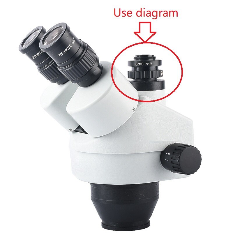 Trinocular Stereo Microscope Camera Eyepiece 1/3 Eyepiece Trinocular Stereo Microscope Stereomicroscope Eyepiece