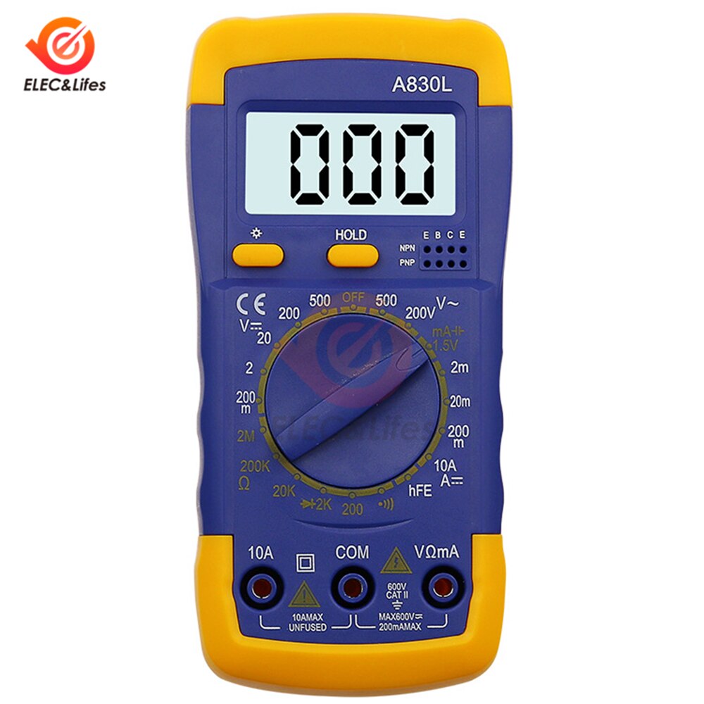 A830L Lcd Digitale Multimeter Ac/Dc Spanning Diode Freguency Multitester Huidige Tester Volt Monitor Voltmeter Ampèremeter Meter Gauge