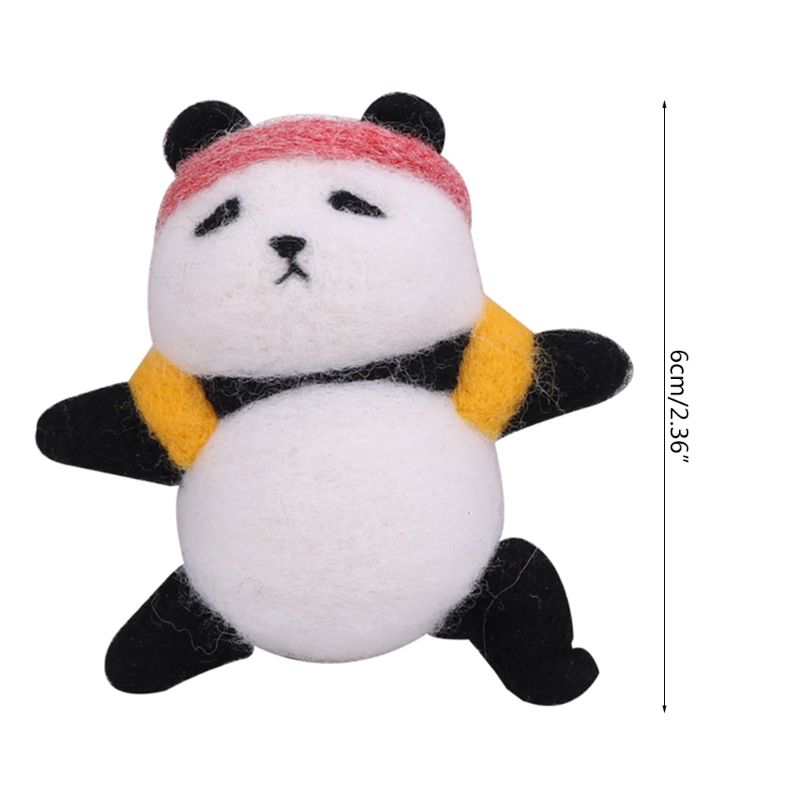 Panda de lana manualidad de fieltro DIY inacabado pinchado conjunto Kit para manualidades aguja bolsa de Material M6CE