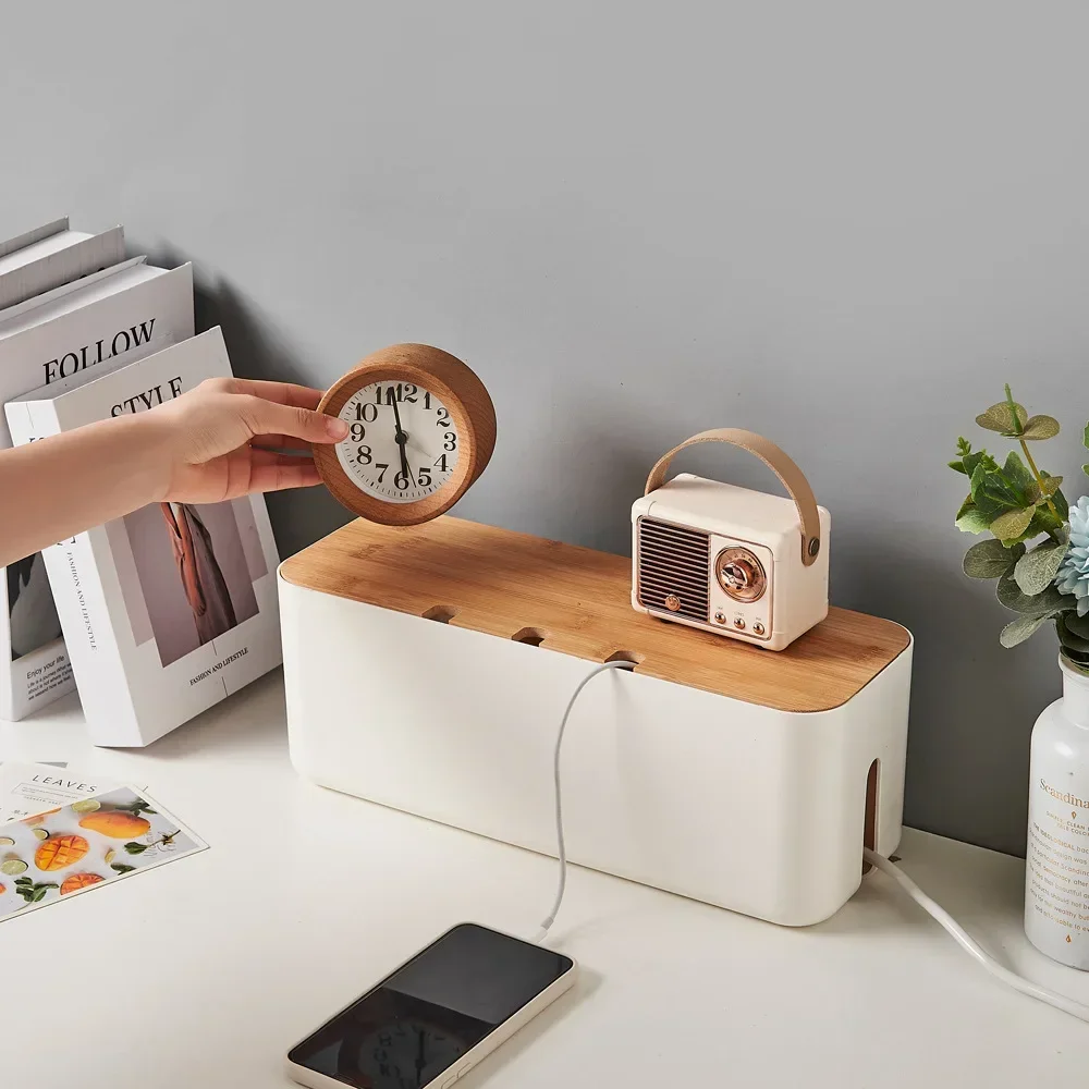 Caja de gestión de cables, organizador , caja de cables de alimentación segura y ecológica, ocultar cables, mantener los cables de alimentación limpios y ordenados para el hogar
