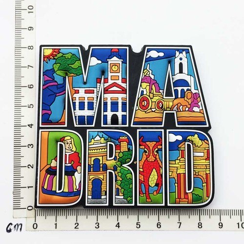 Spain Fridge Magnets Barcelona Madrid Mallorca EspanaTourism Souvenir Soft Silicone Magnetic Refrigerator Sticker Decor: Madrid