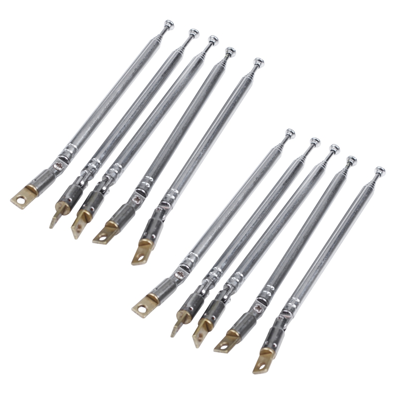 10 Pcs 32Cm Länge 5 Abschnitt Teleskop AM FM Radio Antenne 180 Grad: Default Title