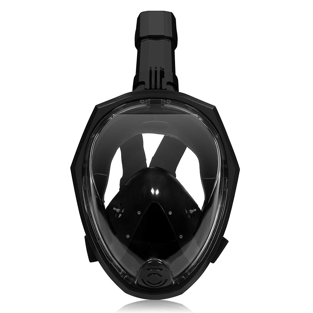Duikbril Onderwater Scuba Anti Fog Volledige Gezicht Duikbril Snorkelen Set Met Anti-Slip Ring Snorkel # Ed: Black / L/xl