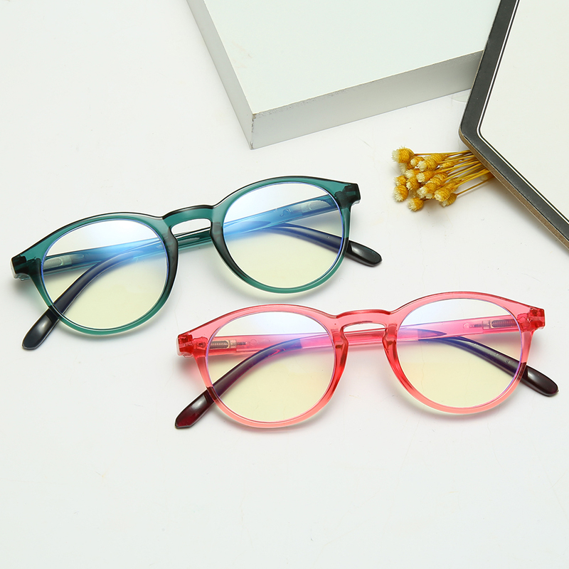 anti-blå lys låve gummi briller gutt jente merke rundt myk ramme beskyttelsesbriller vanlige låve anti blå lys briller  tr90