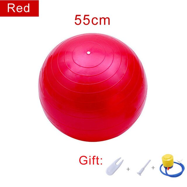 SONGYI Yoga Ball Pilates Fitness Balance Ball Gymnastic Pregnant Woman Exercise Fitness Midwifery PVC Ball 55/65/75 CM: Red-55cm