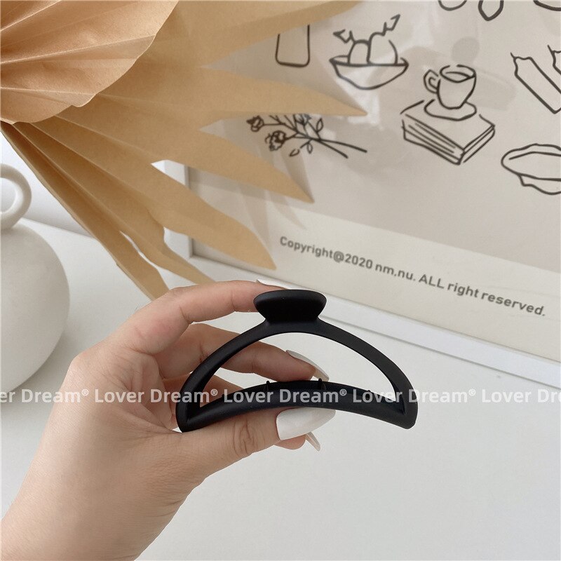 Pinzas grandes para el pelo para mujer, horquillas acrílicas esmeriladas, pasador, pinzas de cangrejo, accesorios para el cabello, color negro: 1