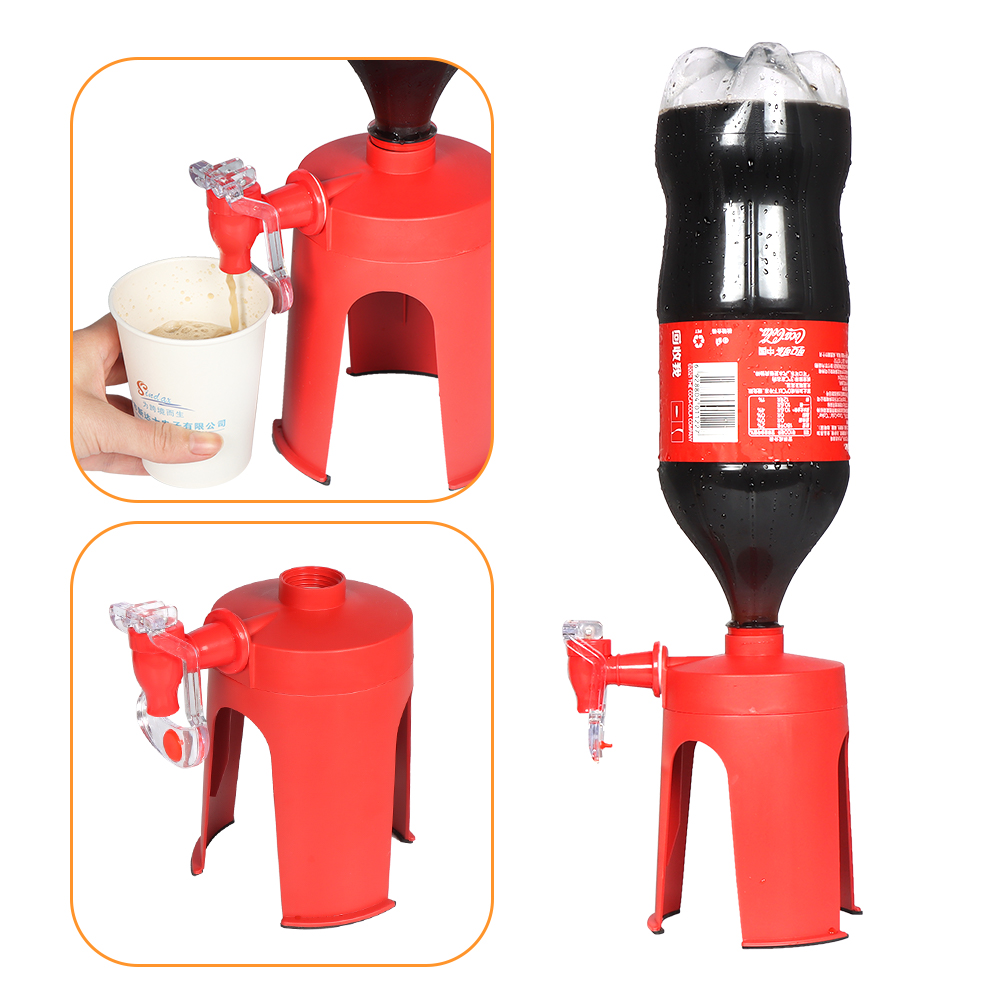 Novelty Saver Soda Beverage Dispenser Bottle Coke Upside Down Drinking Water Dispense Machine Switch Bar Party Kitchen Gadget
