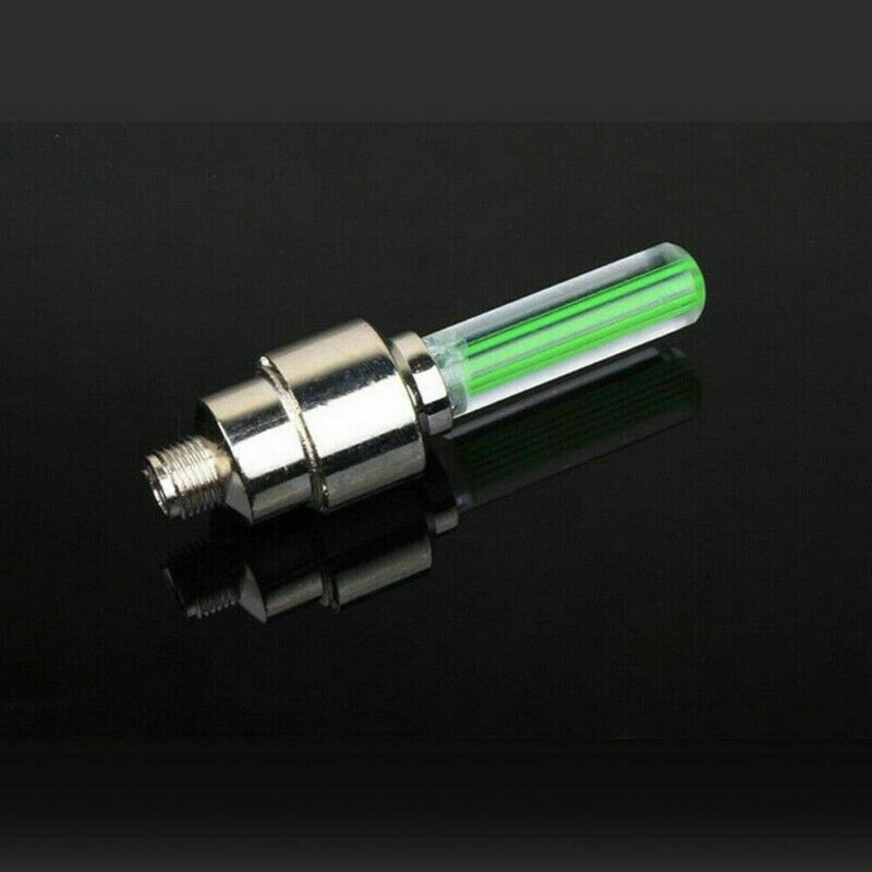 Luz LED para bicicleta, 2 uds., tapa de válvula de neumático, Flash para bicicleta de montaña, Ciclismo de Carretera, luces de rueda, cubierta de lámpara de LED neón: 2 PCS Green