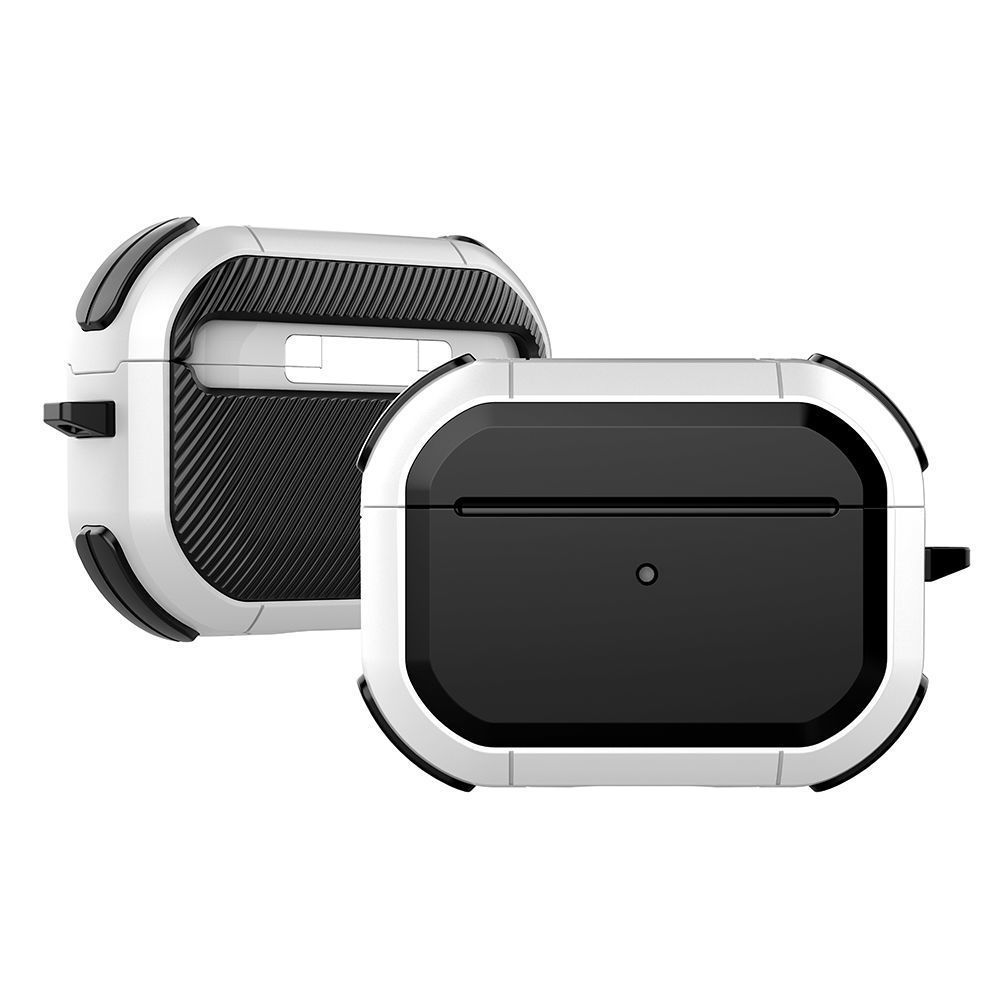 Funda Pro 2 para Airpods pro, funda de TPU para PC para Apple AirPods 3 2 1, accesorios, auriculares inalámbricos con de llavero: M / Negro