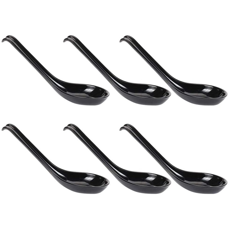 Soep Lepels, 6 Pcs Japanse Stijl Lepels Creatieve Rijst Lepels Chinese Aziatische Soeplepels Met Lange Handvat Voor Restaurants