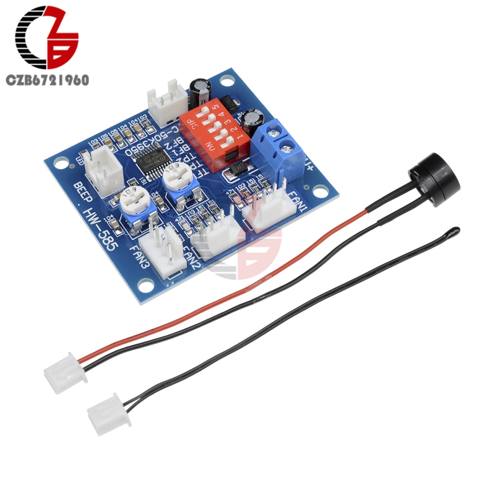 12V PWM DC Motor Temperature Speed Controller Regulator Fan LED Light Dimmer Control Switch 4 Wires