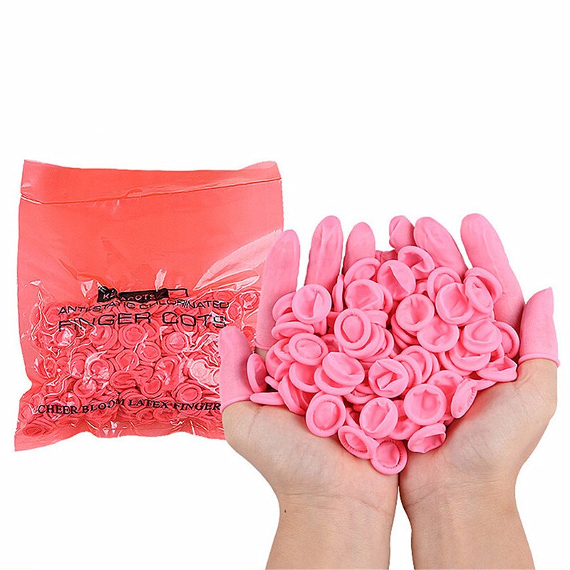 50PCS Disposable Pink Latex Rubber Finger Cots Anti-static Fingertips Protector Gloves For Food Cooking Accessories