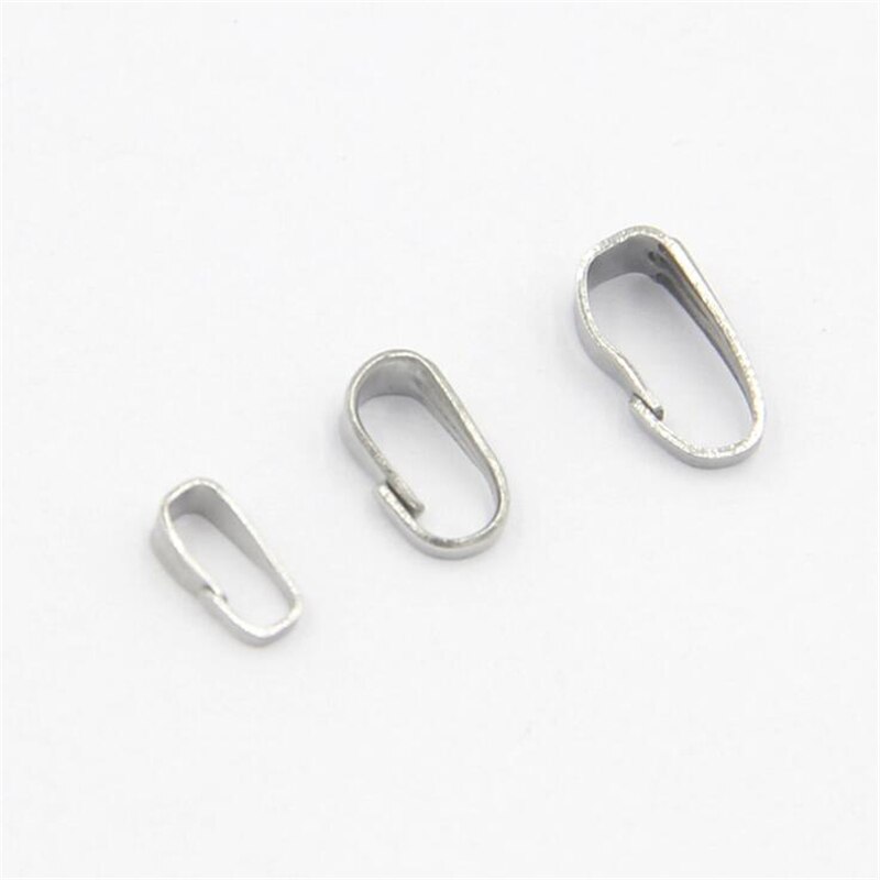 50pcs 304 Stainless Steel Snap Bail Hook Pinch Clip Pendant Connectors for Necklace Jewelry DIY Craft Making