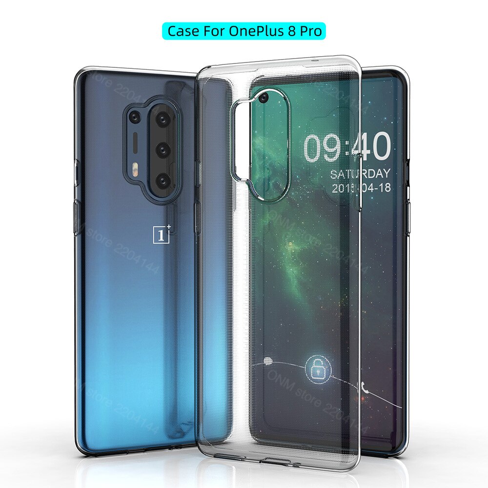 Di caso per OnePlus 8 pro TPU silicone Trasparente Montato Cassa Molle Del Respingente per OnePlus 8 pro Trasparente Della Copertura Posteriore OnePlus 8