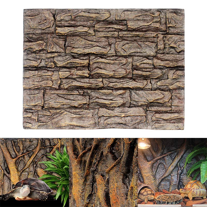 3D Foam Rock Stone Aquarium Background Board Decor Foam Board for Reptile Fish Tank 60x45cm DEC889