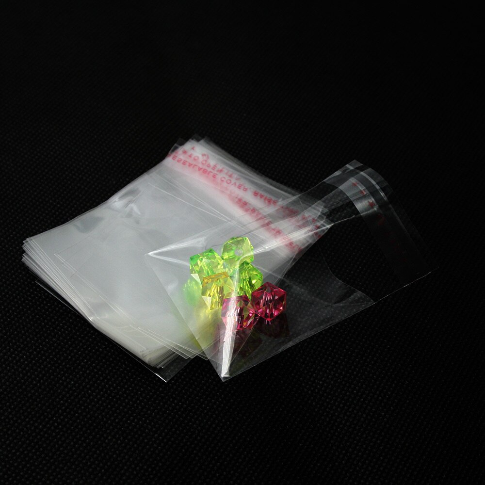 Mini sacs transparents en plastique pour bijoux 5x7cm, 200 pièces, sachets d&#39;emballage OPP auto-adhésifs