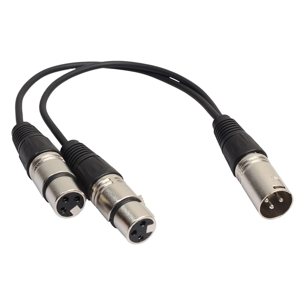PVC Material XLR 3 Pin Male to 2 XLR Female Connector Microphone Extension Cable Cord S Microphone Cable for Studio Recording: Default Title