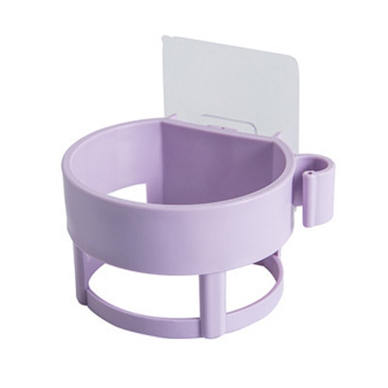 Soporte para secador de pelo en espiral autoadhesivo, sin clavos, estante para secador de pelo resistente para baño, organizador de soplador, estantes para secador de pelo montados en la pared: plum