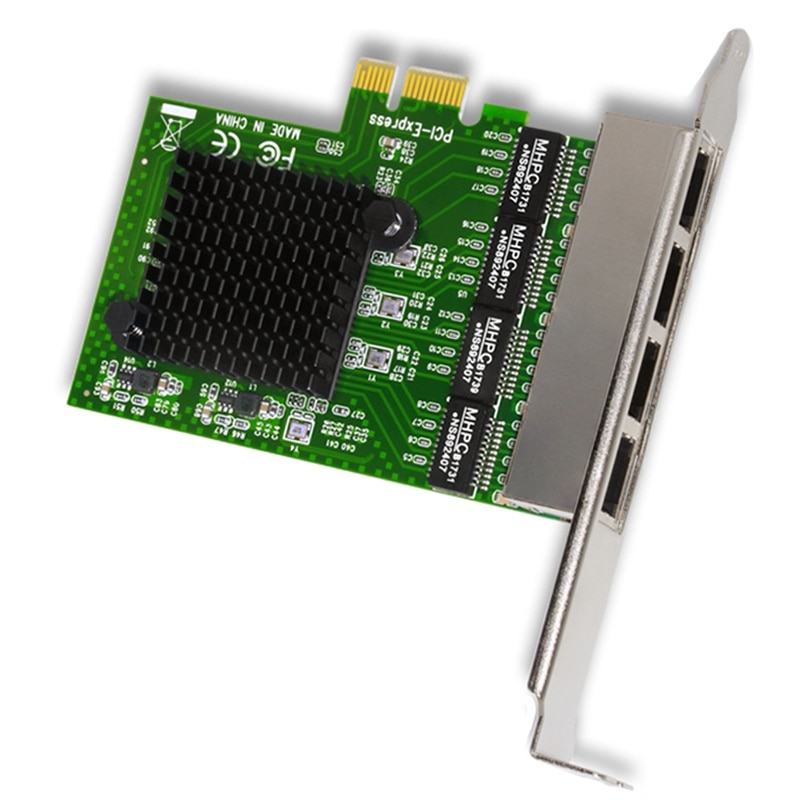 Carte réseau 4 ports Gigabit Ethernet 10/100/1000M PCI-E PCI Express à 4X Gigabit Ethernet carte réseau adaptateur LAN pour ordinateurs de bureau: Default Title