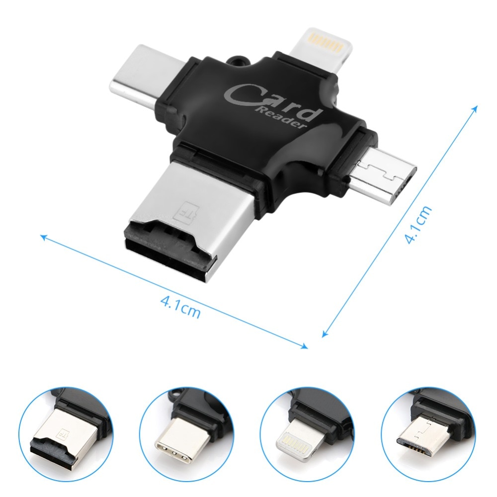 Tipo C &amp; Micro USB &amp; USB OTG OTG Leitor de Cartão Universal TF/SD para MacBook iPhone iPad Android leitores de Extensão de computador