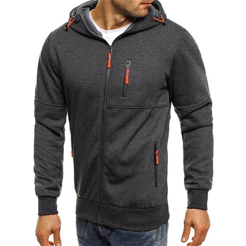 Skateboarding Hoodies Men Autumn Winter Hoodies Male Pocket Zipper Hooded Hoodies Streetwear Mens Skateboarding Clothing
