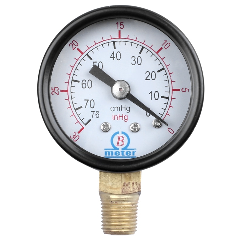 Male Threaded Pneumatic Air Vacuum Pressure Gauge 30/0Hg: Default Title