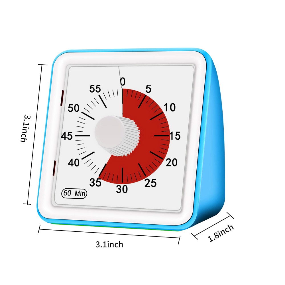 1 Uds 60 minutos Visual temporizador analógico silencioso reloj de Cuenta regresiva tiempo herramienta de gestión para los niños adultos seguro Durable
