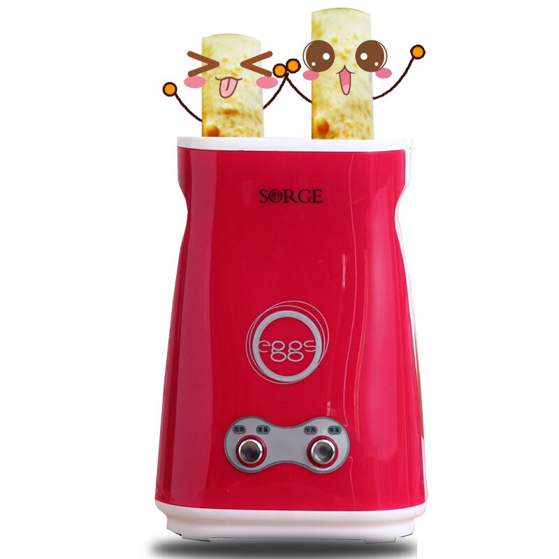 Home electric automatic rising double egg roll machine cooking tool egg cup omelette master sausage machine breakfast machine: Red double cup