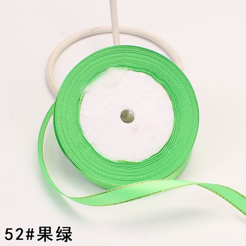 Rouleau de 22 mètres/rouleau, 1cm de largeur, bleu lac, Champagne, bord or, ruban, boîte pour gâteau de mariage, accessoires pour cheveux, emballage floral à faire soi-même: fruit green