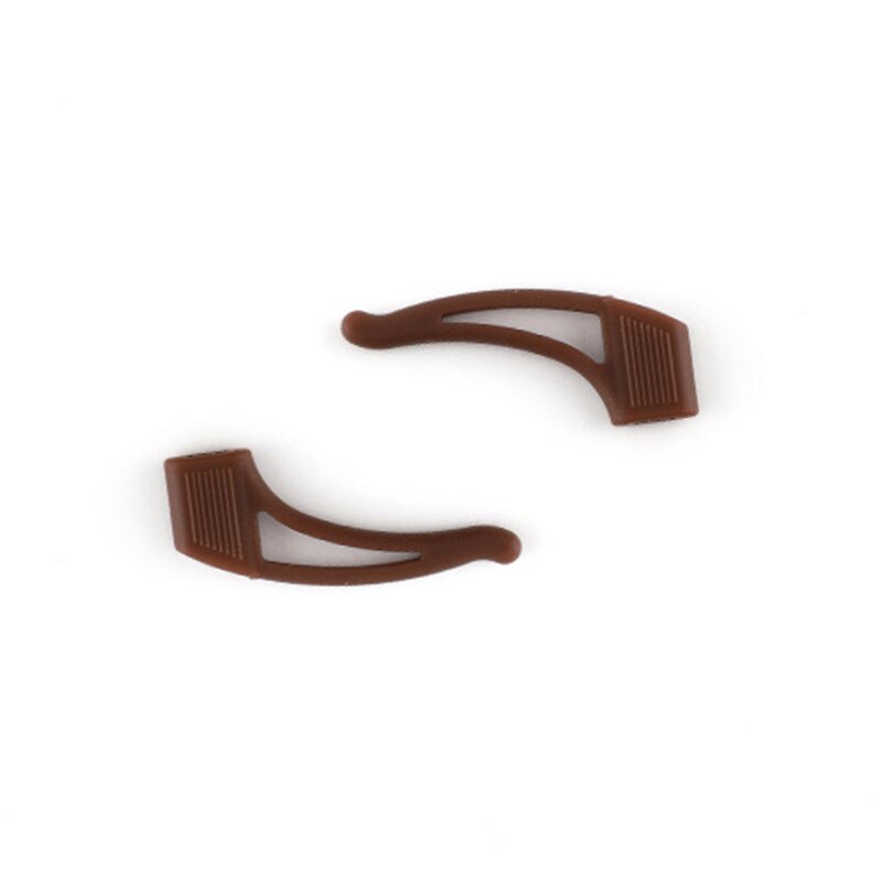 Soporte antideslizante de silicona de para gafas, gancho para las orejas, punta de patilla deportiva, 1 par,: Marrón