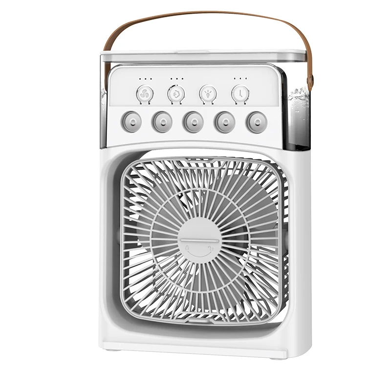 Mini humidificador portátil 3 en 1 con ventilador enfriador de aire de CA con luz LED para el hogar, oficina, dormitorio, Camping, refrigeración: YELLOW