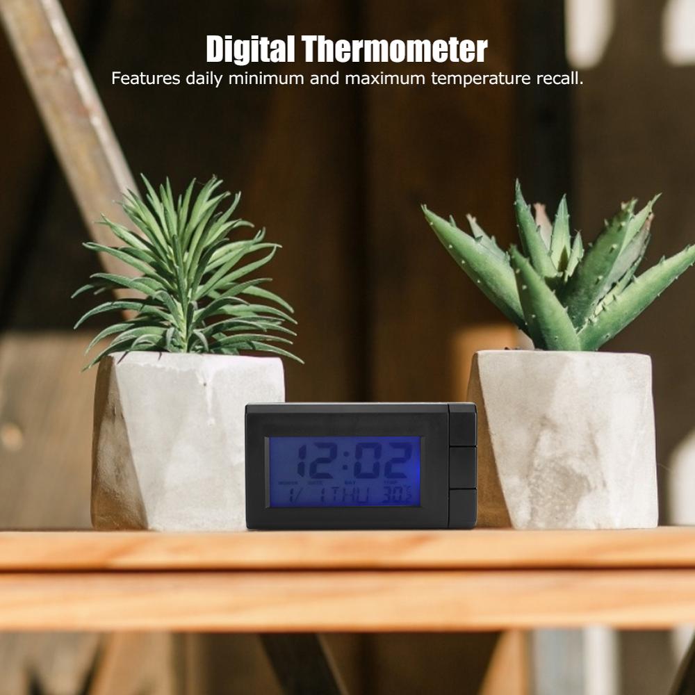 Electronic Thermometer with Time Date Display Household Outdoor Garden Wireless Digital Thermometer Temperature Monitoring