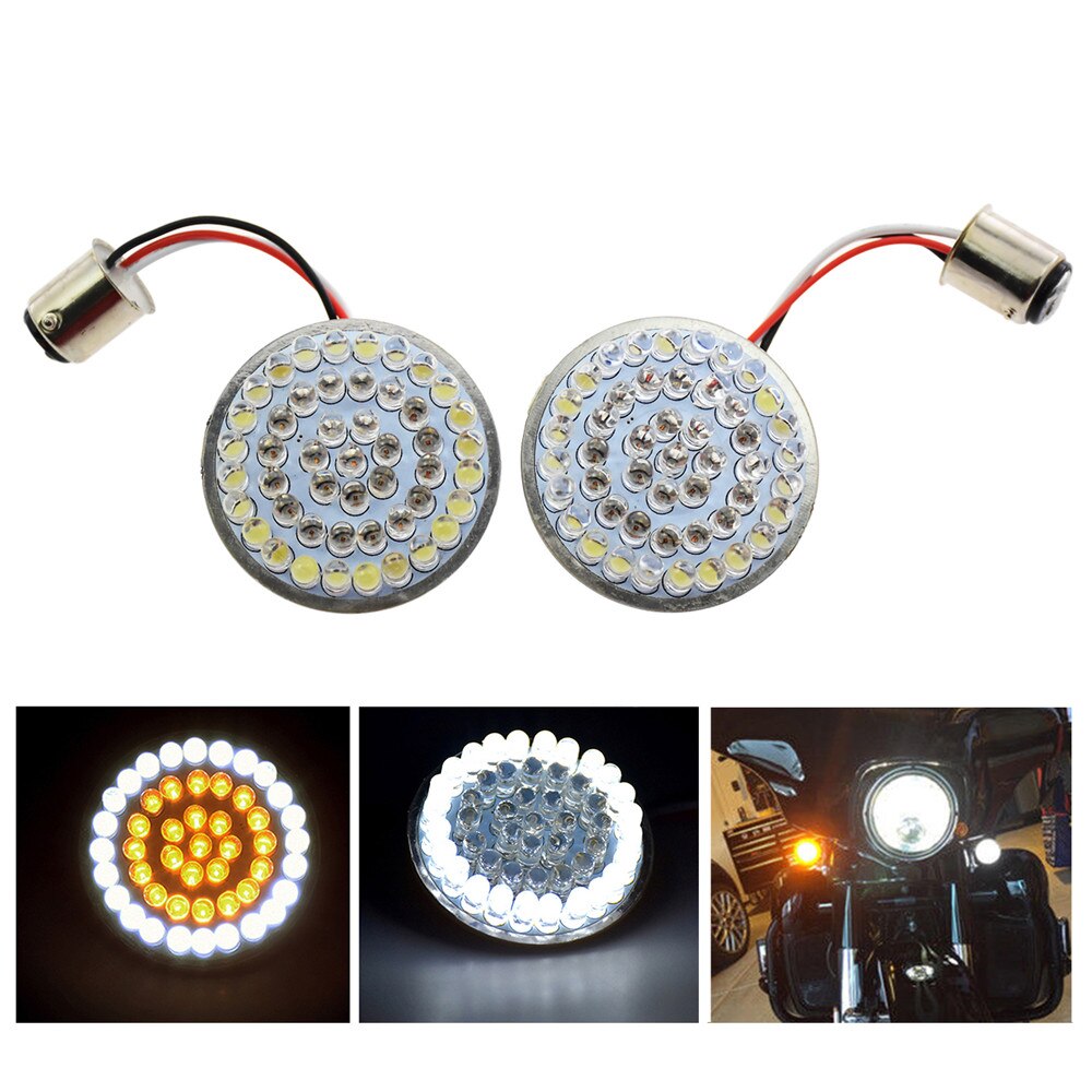 Motorcykel kula blinkers blinkljus lampa 1156 1157 vita bärnstensröda led insatser lampor 2 st för harley dyna sportster: 1157 ljus a
