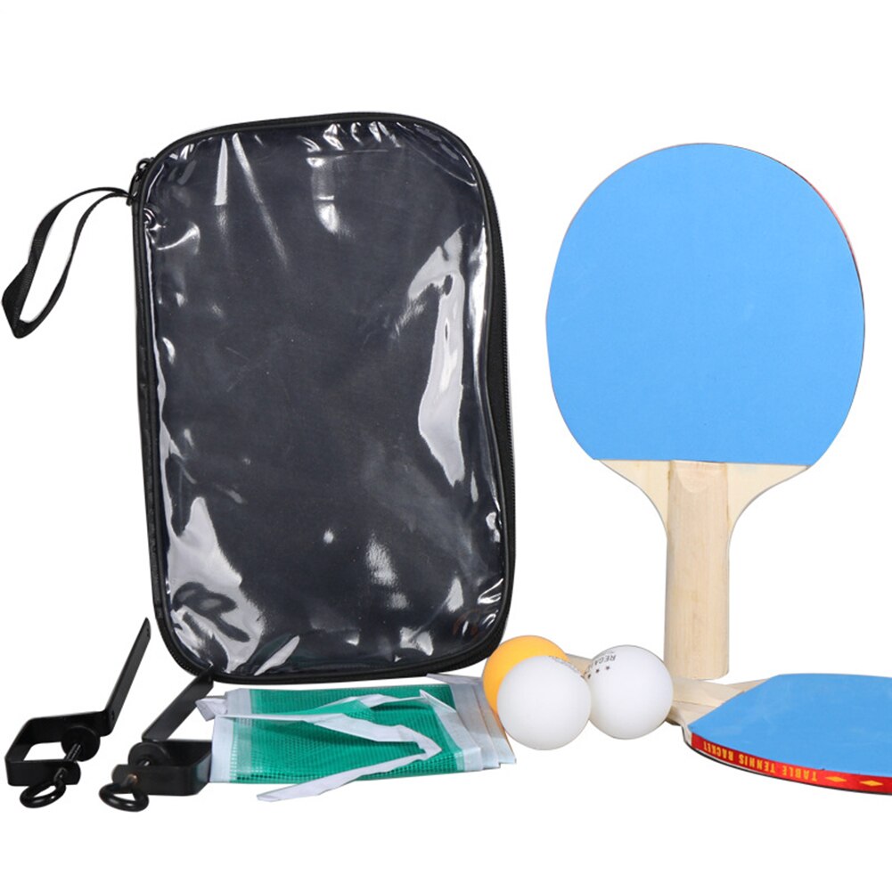 Table Tennis Table Tennis racket kit Complete Set 2 Paddle Bats 25X15cm: Blue