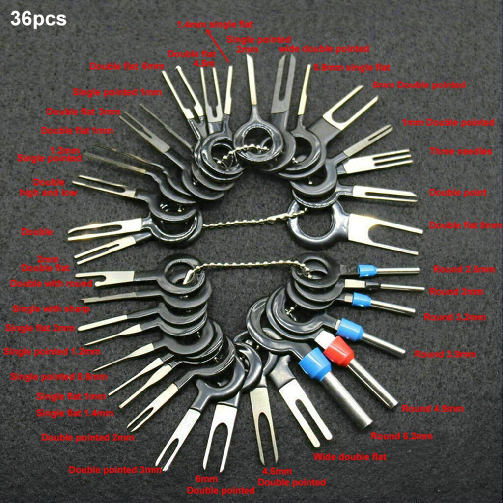 36x Car Electrical Terminal Socket Wiring Connector Pin Extractor