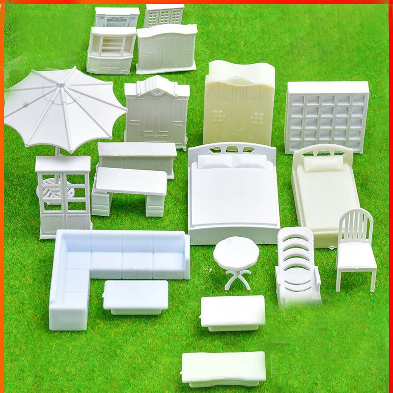 10pcs DIY modello di sabbia modello da tavolo materiale da costruzione ABS Mobili 1/50 di scala per il Layout in miniatura paesaggio/modello di mobili