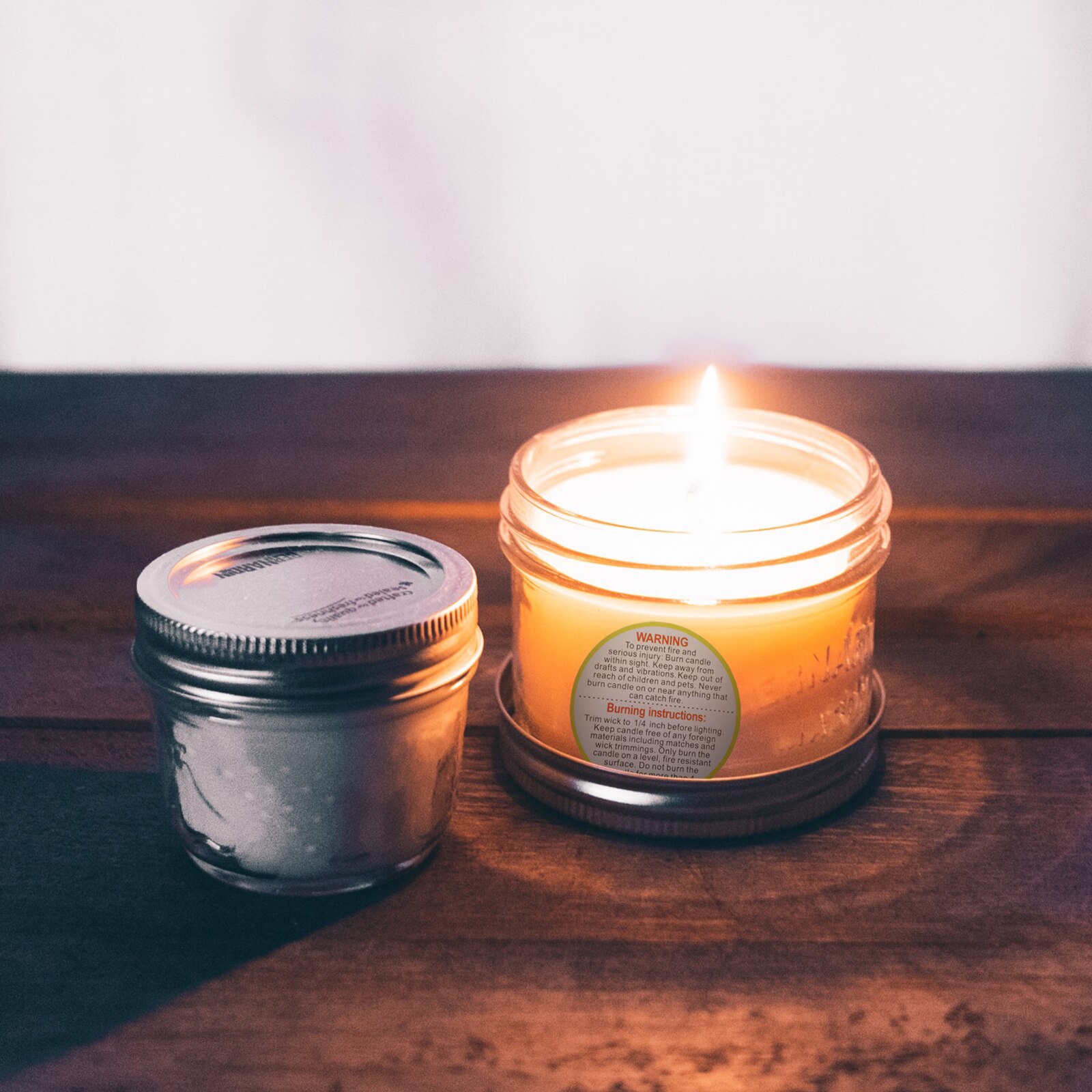 1 Roll Waterproof Adhesive Warning Decals Label for Candle Jars Containers