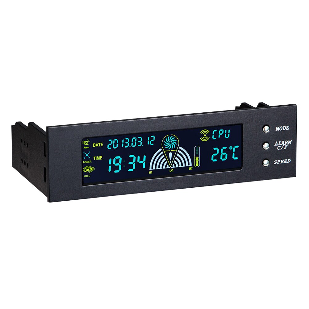 5.25 Inch PC Bracket 3 Pin Temperature Display Durable Computer Cooling LCD Front Panel Adjust Fan Speed Controller