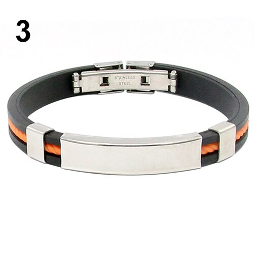 Mäns dam coola rostfritt stål armband armband spänne manschett armband: Orange