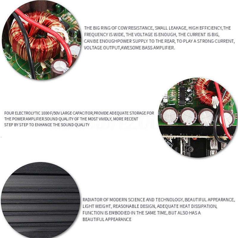 12V 1000W Mono Car Audio Power Amplifier Powerful Bass Subwoofers Amp PA80D