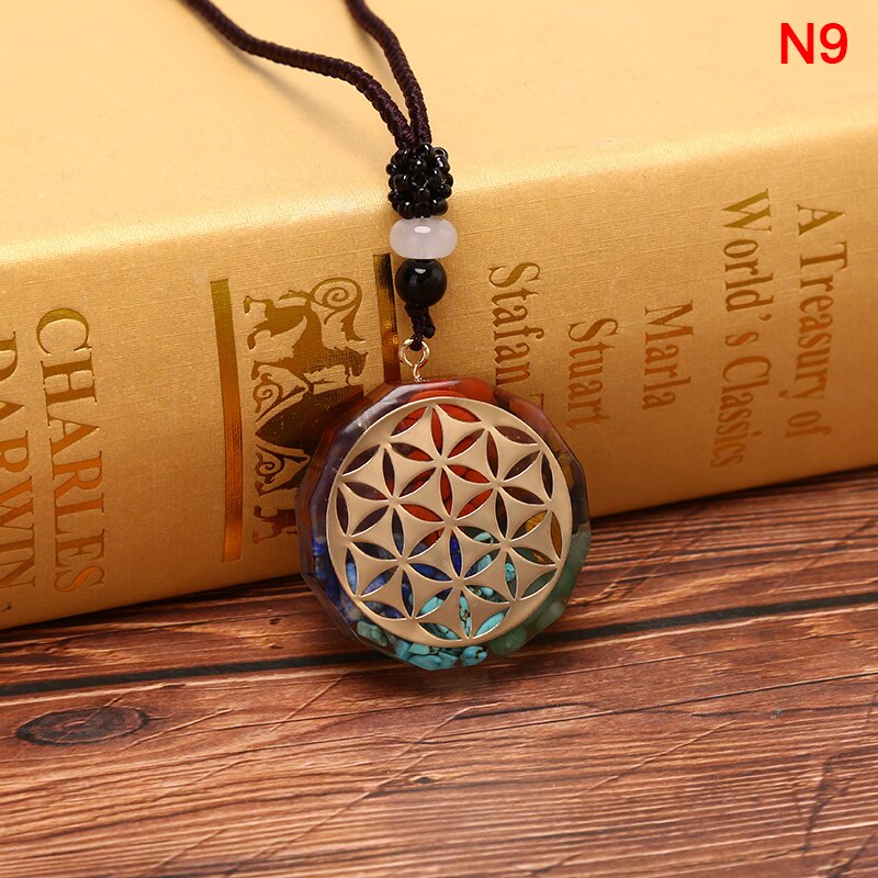 Orgone Energy Pendant Om Symbol Necklace 7 Chakra Healing Energy Necklace Meditation Jewelry Handmade: N9