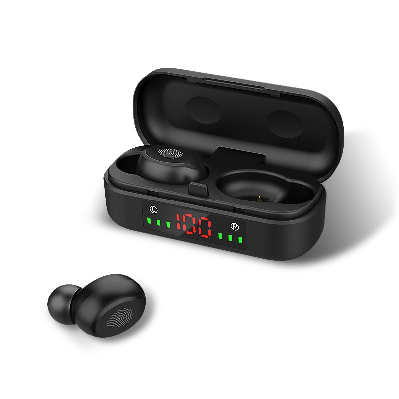 Echte draadloze oordopjes, bluetooth-koptelefoon met touchbediening en draadloze oplaadcassette, ipx 7- waterdichte stereo-oordopjes voor sport.