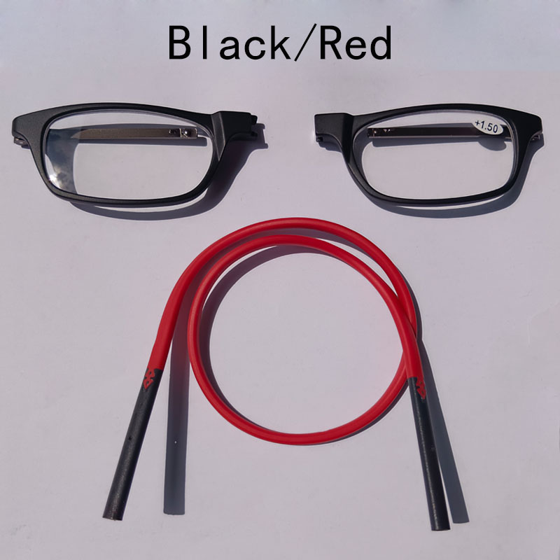 Portable magnetic reading glasses that can be hung around the neck with adjustable lanyard for men and women: WHITE / +325