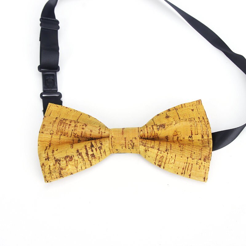 Fancy Cork Wood Men's Bow Ties Novelty Handmade Solid Bowtie Butterfly Wedding Party Man Accessories Neckwear